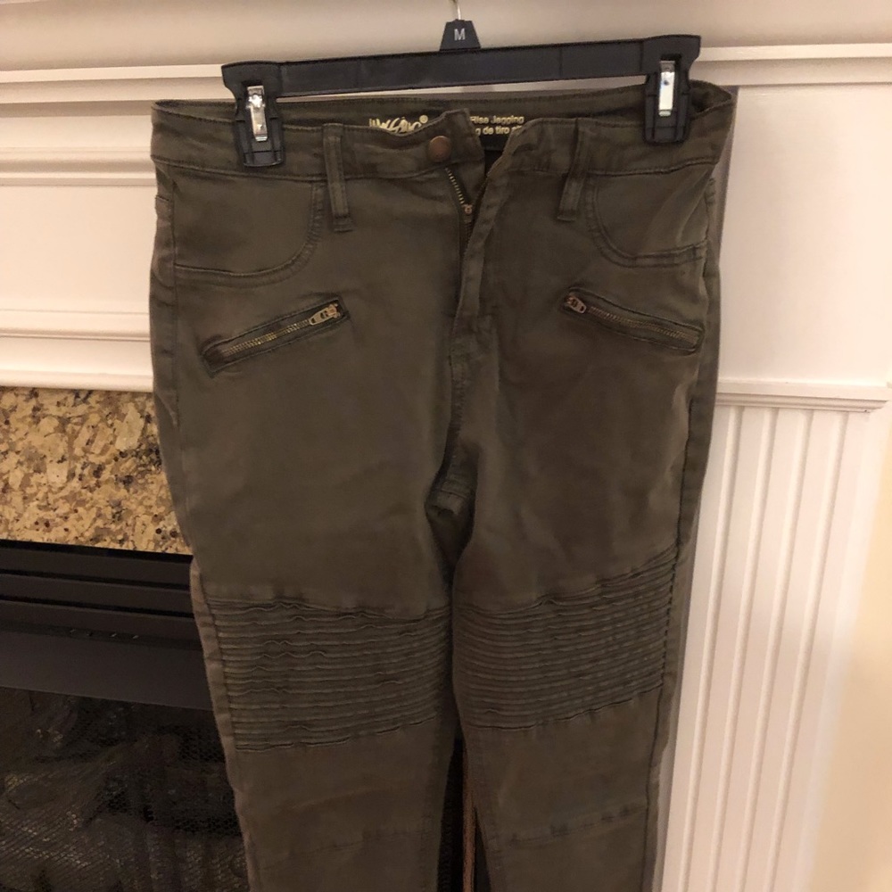 Olive green skinny jeans